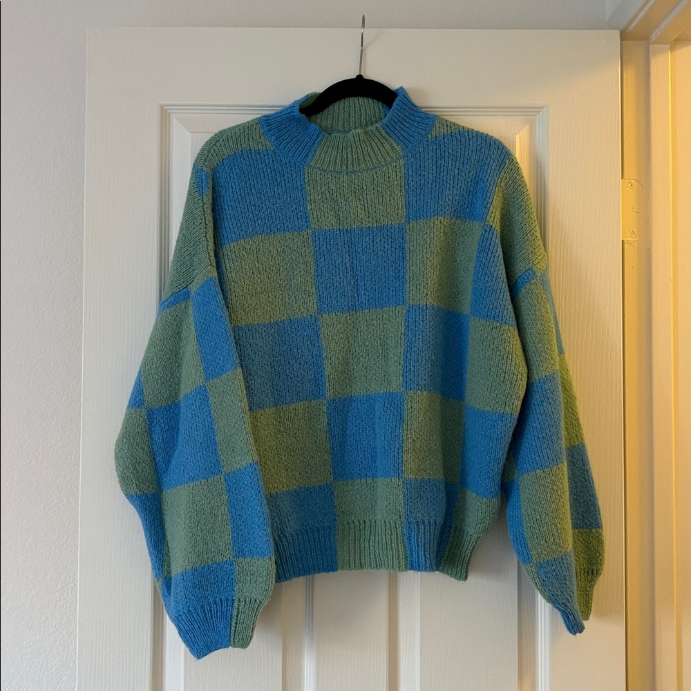 STINE GOYA Teal and Sky Knit Sweater